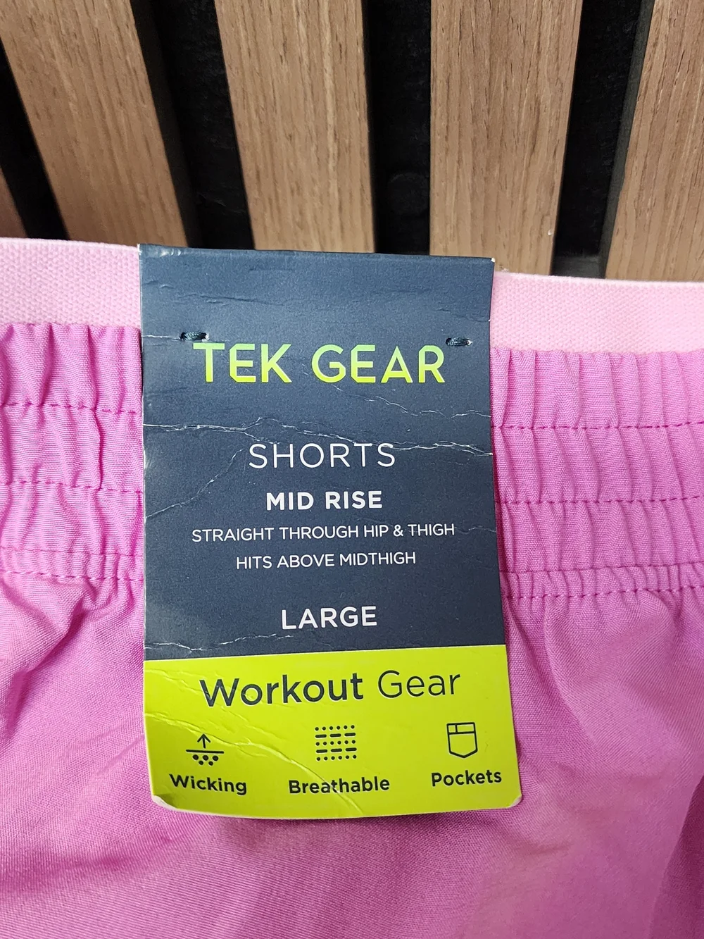 Tek Gear Workout Gear Mid Rise Shorts Pink Women's Size L NEW
